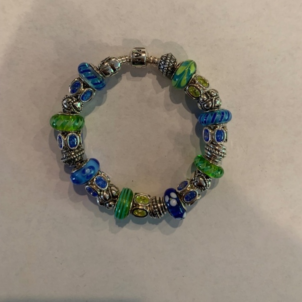 Pandora 8 inch Silver Charm Bracelet with 24 charms